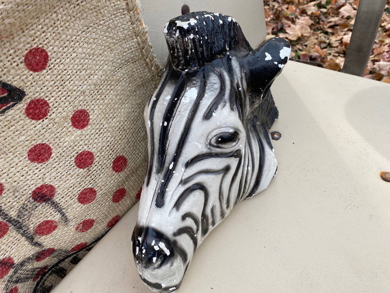 Chalkware zebra head