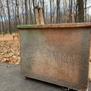 Industrial wood box on wheels