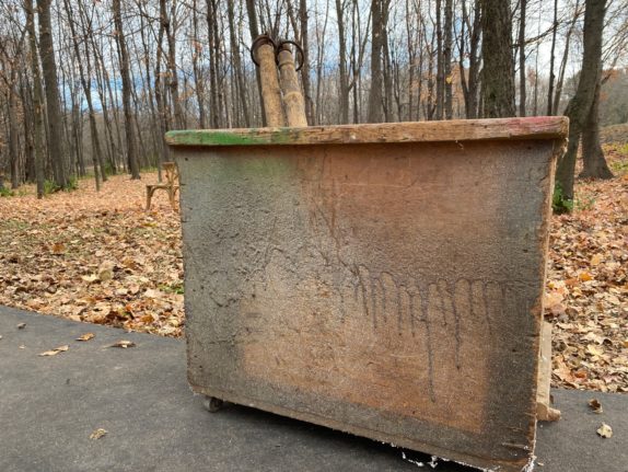 Industrial wood box on wheels