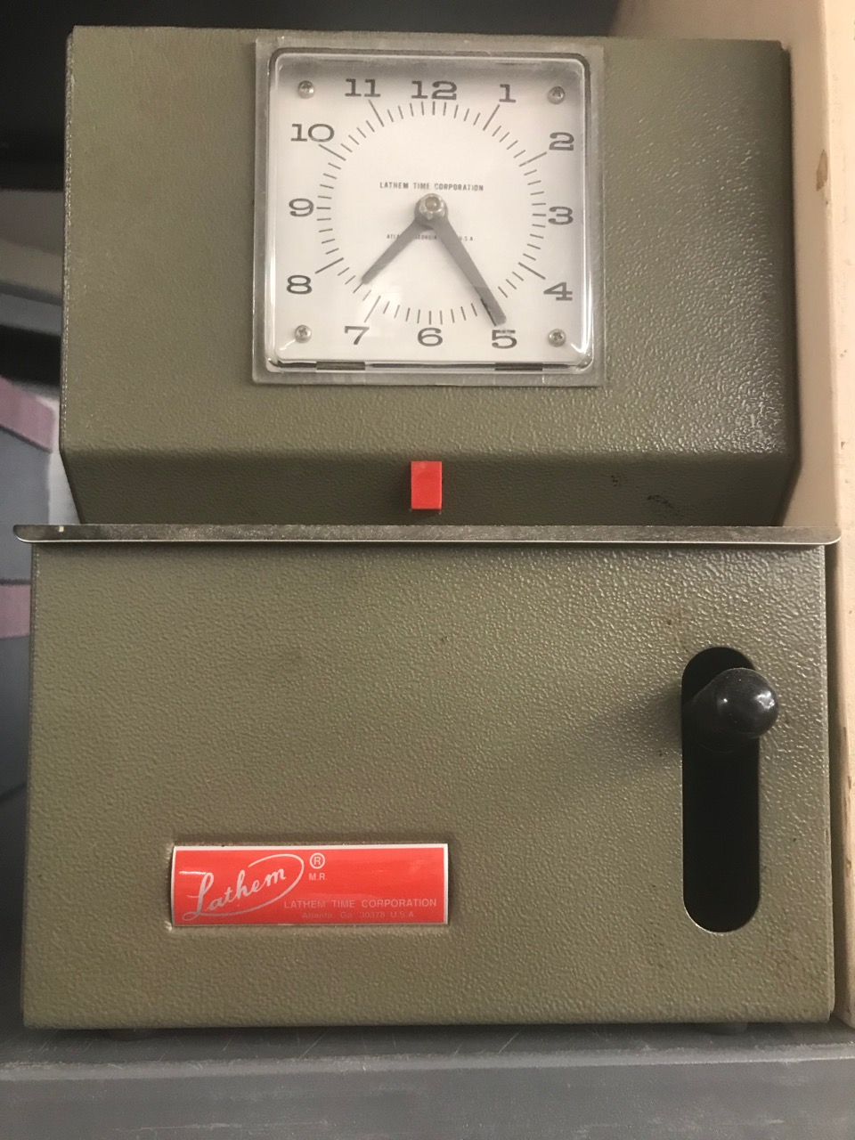 Timeclock from Lathem Time Corporation