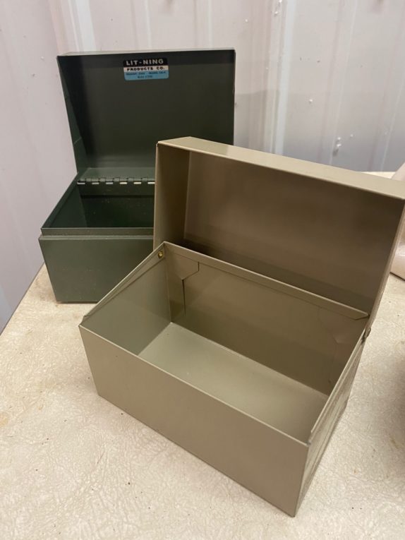 Metal file boxes - pair