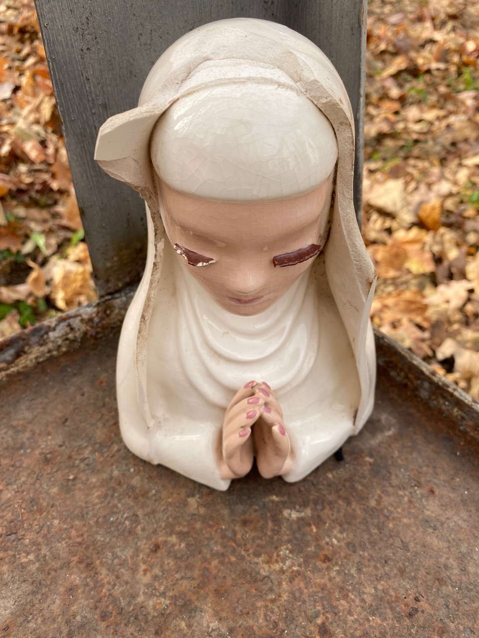 Chalkware nun with a bad habit