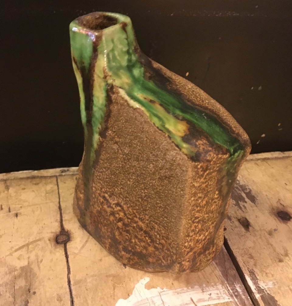 Modernist/Brutalist hand built slab vase